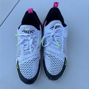 Nike White and Black Sneakers with Neon Accents